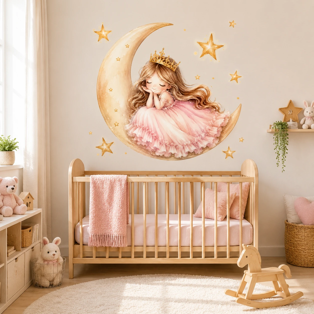 برچسب دیواری اتاق کودک - پترن رنگین کمان - پک 14 عدد - کد W258+